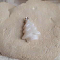 Pendentif mini sapin blanc nacré