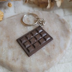 Porte-clé tablette chocolat noir.