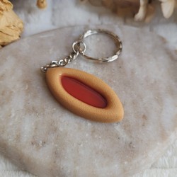 Porte-clé biscuit barquette à la fraise.