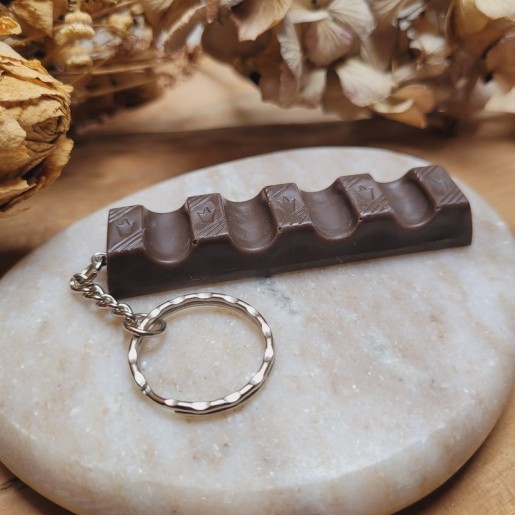 Porte-clé barre de chocolat en résine ultra réaliste!