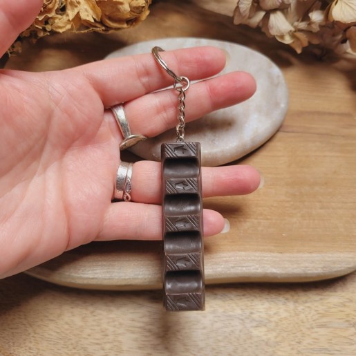 Porte-clé barre de chocolat en résine ultra réaliste!