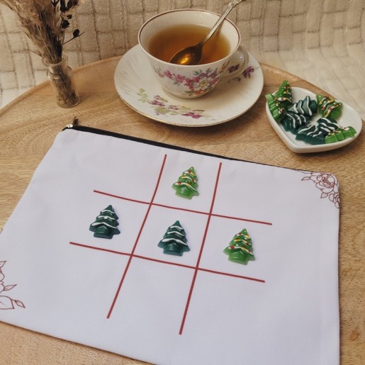TIC TAC TOE - Jeu de Morpion artisanal avec pions en forme de sapins