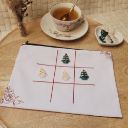 TIC TAC TOE - Jeu de Morpion artisanal avec pions en forme de sapins
