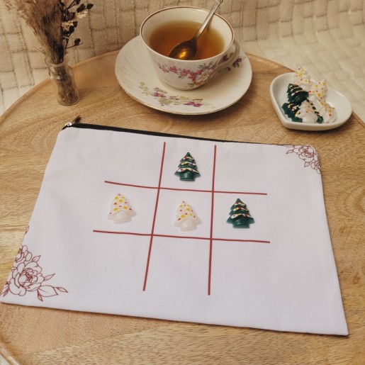 TIC TAC TOE - Jeu de Morpion artisanal avec pions en forme de sapins