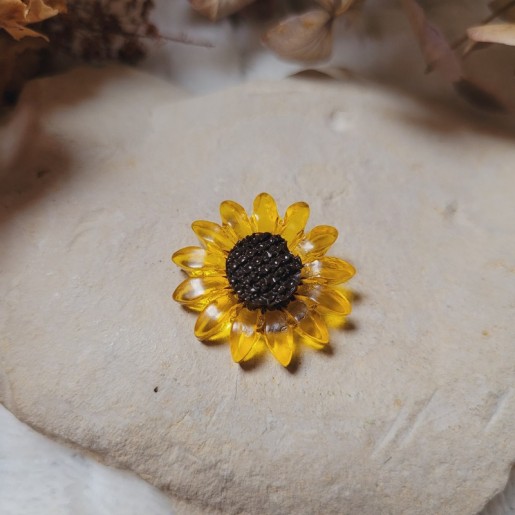 Magnet mini Tournesol en résine.