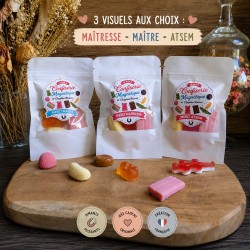 Sachet de 6 magnets bonbons en résine - cadeau maîtresse.