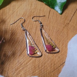Boucles d’oreilles automne en résine avec feuilles naturelles.